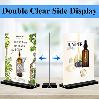 Acrylic Sign Holder 8.5x11 Vertical,Clear Double-Sided Stand Plastic Picture Frames Paper Holder Menu Table Display Stand Flyer Document Holder Tabletop Sign Holder for Home, Store Office,2Pack - size: Vertical 2 Pack 8.5x11