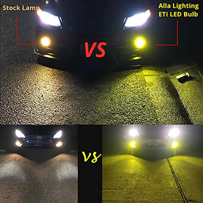 Alla Lighting 3800lm 886 898 881 LED Fog Light Bulbs Super Bright, 3000K Amber Yellow ETI 56-SMD 889 894 H27 Replacement (Off-road used only) - color: 3000K Yellow