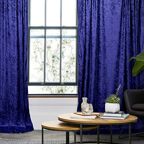 AK TRADING CO. 10 feet x 10 feet Lush Velvet Backdrop Drapes Curtains Panels with Rod Pockets - Wedding Ceremony Party Home Window Decorations - Navy Blue - color: Navy Blue