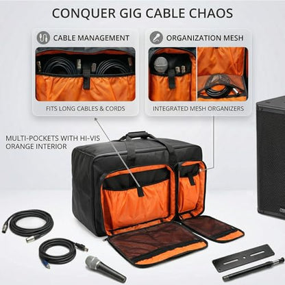12" Speaker Bag, Top Handle Access & 6 Repositionable Pads | Fits QSC K12.2; padded, cable pockets, water-resistant zipper (24.5 x 14.4 x 14.4 in) - size: 12" Speaker(24.5 x 14.4 x 14.4 in)