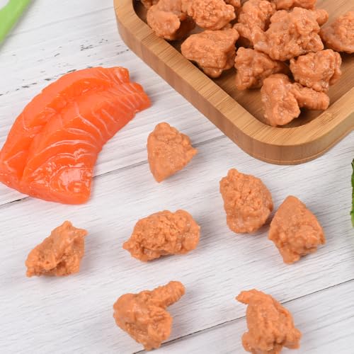 Artificial Popcorn Chicken, 20Pcs Fake Fried Chicken Nuggets Model, Realistic Food Props for Home Kitchen Party Display Photography Props