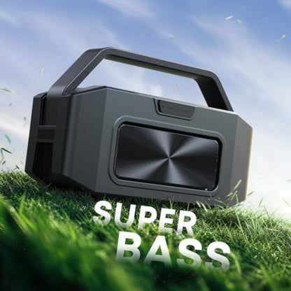 W-KING Bluetooth Speaker, 100W Max IPX7 Outdoor Portable Loud Speakers | 108dB Waterproof Floating Rugged Party Boombox 60W Large Speaker Wireless Subwoofer, 7.2'' Deep Bass Radiator, 40H, EQ TF AUX - color: Black
