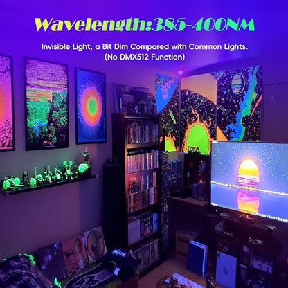 200W LED Black Lights,Black Flood Light Outdoor with Plug and Switch, IP66 Waterproof 395nm Blacklight Neon Glow for Glow Party, Halloween, Fluorescent Poster, Body Paint (4 Pack) - size: 395nm-200w