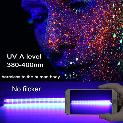 Led Black Light Bar, 10W 1ft USB UV Blacklight Tube, Glow in The Dark Party Supplies for Halloween Decorations, Room, Body Paint, Poster, Urine Detection, 2 Pack - style: Traditional