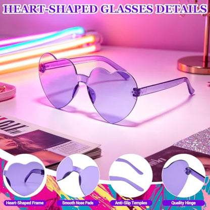Short Bob Straight Hair Wigs with Bangs, Synthetic Fiber Colorful Hair, Heart-shaped Sunglasses for Women (Blue-Purple) - color: Blue-Purple