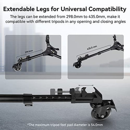 SmallRig Universal Photography Tripod Dolly, Heavy Duty with 3" Rubber Wheels, Adjustable Legs and Carry Bag, 33 lbs Capacity Tripod Wheels for Canon for Sony Cameras Camcorder Video Lighting- 3986 - style: 33lbs Capacity