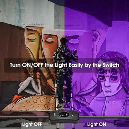 YANYCN 4 Pack 150W LED Black Lights, Blacklight Flood Light Outdoor with Plug and Switch, IP66 Waterproof for Dance Party, Glow in The Dark, Halloween Lights, Body Paint, Fluorescent Poster - size: 4pack 150W led black light