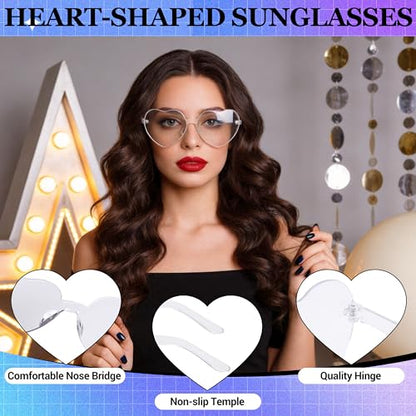 Short Bob Straight Hair Wigs with Bangs, Heat Resistant Fiber Hair, Heart-shaped Glasses for Women (White) - color: White