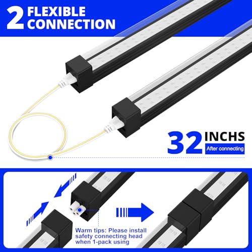 395NM Black Light Bar 18W, UV Blacklight Strip for Glow Party, Linkable LED Black Lights with ON/Off Switch, for Uranium Glass Curio Dispaly Cabinetry Halloween, 15.8Inch, 2Pack - style: 395NM-2Pack