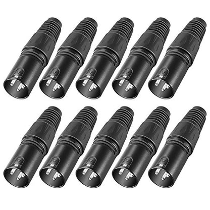 Neewer Micro Snake 3 Pin XLR Charger Connector 20pcs Audio Jack Microphone Connector with Charger Cable 10 Male and 10 Female Connectors Zinc Alloy - style: NC004A