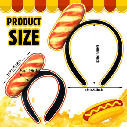 Knitgrip 2 Pcs Funny Headbands Pickle Hot Dog Strawberry Banana Chili Pepper Taco Style Funny Costume Accessories(Hot Dog) - style: Hot Dog