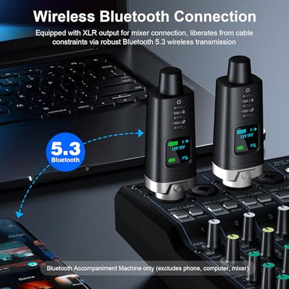 AK-M1 XLR Bluetooth Receiver-High-Fidelity Wireless Audio Adapter,100ft Stable Connection,Stereo for Speakers,Mixers,DJ Equipment,Weddings(2 Pack) - color: Receiver x2