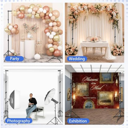 EMART Photo Backdrop Stand, 10x10ft Back Drop Stand for Party, Photography | Banner Holder with 6Clamps&Clips, 2Sandbags,Square Backdrop Stand for Wedding, Baby Shower, Events Dectoration, Exhibition - size: 10x10ft