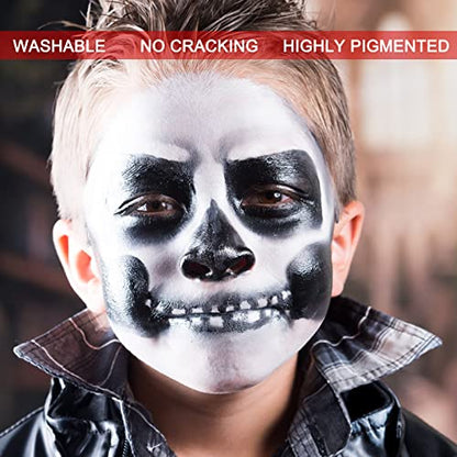 MEICOLY White Cream Face Body Paint,2.37Oz Large Tube Clown White Makeup,Water Based Full Body Paint for Adults and Kids,Halloween SFX Skull Joker Zombie Vampire Skeleton Goth Cosplay Mime Makeup - color: white face body paint