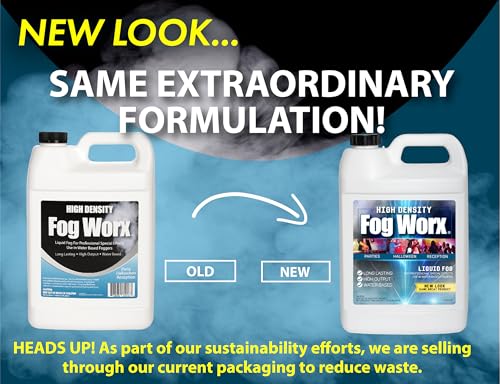 FogWorx Extreme High Density Fog Juice Gallon - Long Lasting, High Output, Odorless Water Based Fog Machine Fluid - for 400 Watt to 1500 Watt Machines - size: 128 Fl Oz (Pack of 1)