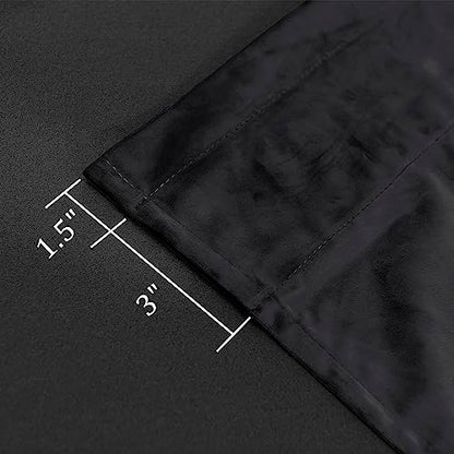 Hiasan Black Velvet Blackout Curtains 63 inch, Set of 2 Panels, 52W x 63L - color: Black, size: 52"W x 63"L (Pack of 2)