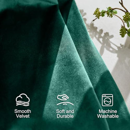 Lazzzy Green Velvet Curtains 84 Inch Long Blackout Pinch Pleated Thermal Room Darkening Drapes Luxury Back Tab Window Treatments for Bedroom Living Room 2 Panels, 52 x 84 Inch, Emerald Green - color: Emerald Green, size: 52"W x 84"L (Pack of 2)