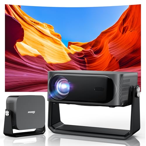 iSinbox Outdoor Projector 4K, Now with Netflix, Auto Focus, 20W Dolby Audio | 2000ANSI, Movie Projector for Outdoor Use, HDR10+, AirPlay, Outdoor Movie Projector for Bedroom/Home Theater/Ceiling/Camping - color: Gunmetal Gray