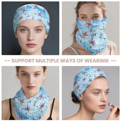 Art Owl Women's Slouchy Beanie Hat Cute Turban Hats Cancer Headwear Caps Baggy Skull Sleep Scarf - color: Blue Watercolor Dragonfly