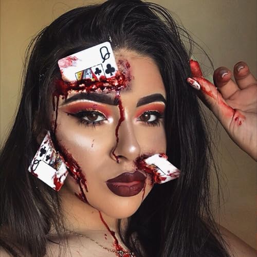 Fake Blood Scar Wax SFX Makeup Kit, Professional Special Effects Set with Scar Wax & Coagulated Blood Scab Gel for Realistic Zombie, Vampire & Monster Wounds, Halloween Cosmetic - color: SFX Makeup Kit 4PCS