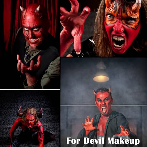 MEICOLY Clown Makeup Kit,White Black Red Face Body Paint for Halloween Devil Joker Zombie Vampire Skeleton SFX Makeup,Pro Oil Based Body Paint with 6 Painting Brushes,4 Sponges,130g/4.59 oz - color: Black White Red Face Paint
