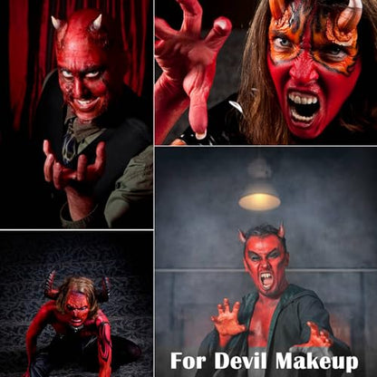 MEICOLY Clown Makeup Kit,White Black Red Face Body Paint for Halloween Devil Joker Zombie Vampire Skeleton SFX Makeup,Pro Oil Based Body Paint with 6 Painting Brushes,4 Sponges,130g/4.59 oz - color: Black White Red Face Paint