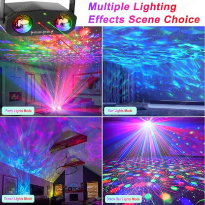 Party Disco Ball, Dj Disco Light Strobe Dance Sound Activated with Remote Control Stage Rave Karaoke Light Ocean Star Projector for Club Dancing Parties KTV Christmas Halloween Birthday Glow Party