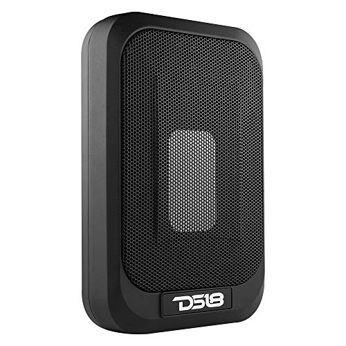 DS18 SQBASSx2 7x9 UnderSeat Slim Amplified Car/Truck Subwoofer 4x6 Passive Radiator 1200W Peak Power / 230W RMS - Remote BASS Knob Powered Sub Ported Enclosure Tight Spaces (Renewed)