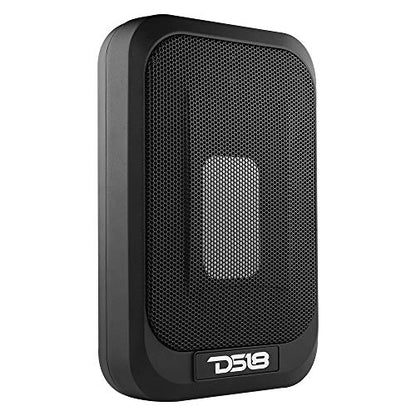 DS18 SQBASSx2 7x9 UnderSeat Slim Amplified Car/Truck Subwoofer 4x6 Passive Radiator 1200W Peak Power / 230W RMS - Remote BASS Knob Powered Sub Ported Enclosure Tight Spaces (Renewed)