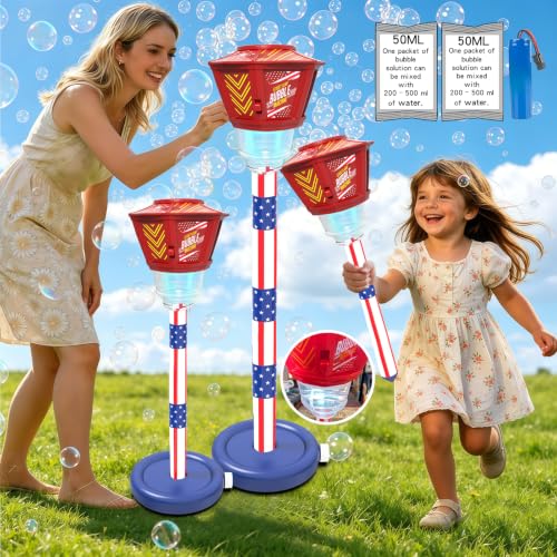 Bubble Machine for Kids Bubble Blower Maker with Lights and Music Automatic Bubble Stand Machine for Parties Birthday Wedding Toddlers Kid Summer Outdoor Toys (Blue) - color: Blue