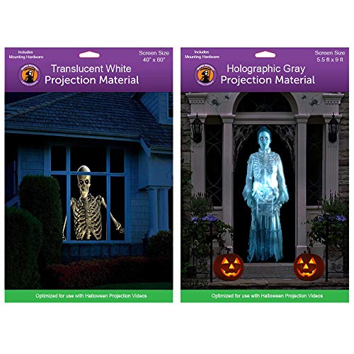 Holographic Rear Projection Screen with Mounting Hardware for Projecting Halloween Videos (5'x9' & 40"x60") - size: 5'x9' & 40"x60"
