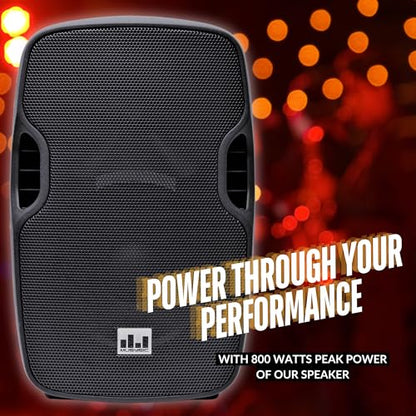 MUSYSIC Passive PA Speaker – 800W Peak / 200W RMS, 2-Way Loudspeaker | Titanium Compression Driver, ABS Cabinet, Speakon Connectors, Portable for DJ, Live Sound, Church, Band, Karaoke & Events - size: 10 inch 800W