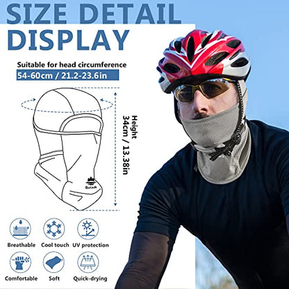 Balaclava Ski Mask, Sun Protection Breathable Face Cover Men Women - color: 2 Packs - Grey + Black
