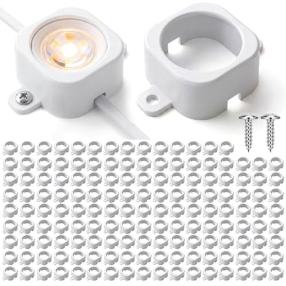 120 Pcs Light Clips for Govee H706 Permanent Outdoor Lights,White | Protective Lamp Cover Clips, Includes Mounting Screws, Replacement for 3m Glue, Ideal for Eaves, Yard & Patio