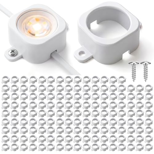 120 Pcs Light Clips for Govee H706 Permanent Outdoor Lights,White | Protective Lamp Cover Clips, Includes Mounting Screws, Replacement for 3m Glue, Ideal for Eaves, Yard & Patio
