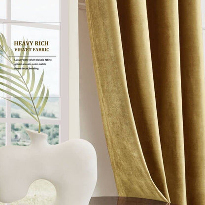 BULBUL Velvet Gold Curtains 108 inch Length- Living Room Blackout Thermal Window Drapes Darkening Decor Grommet Curtains for Bedroom Set of 2 Panels | Bedroom Room Decor,Luxury Elegant Modern,Thermal Insulation,Window Drapes,Darkening,UV rays,Privacy,Set