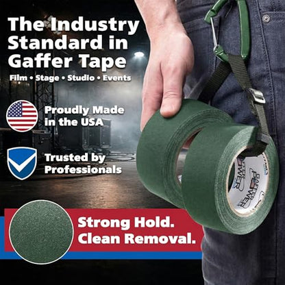 Gaffer Power Forest Green Gaffer Tape 2 Inch x 30 Yards, 11.5 Mil, USA - color: Dark Green, size: 2 inches x 30 yards | 1 pack