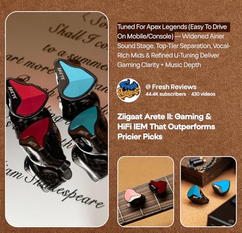 Linsoul ZiiGaat x Fresh Reviews Arete II 2nd 1DD+4BA Hybrid in Ear Monitor - color: Red