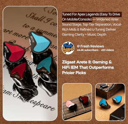 Linsoul ZiiGaat x Fresh Reviews Arete II 2nd 1DD+4BA Hybrid in Ear Monitor - color: Red