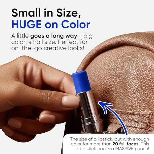Blue Squid PRO Blue Face Paint Stick - Waterproof Blue Body Paint for Skin Adults & Kids Eye Black Baseball, Eyeblack Softball - Hypoallergenic Twist-Up Non-Toxic Makeup Stick for Cosplay, Sports, SFX - color: Blue