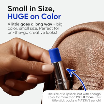 Blue Squid PRO Blue Face Paint Stick - Waterproof Blue Body Paint for Skin Adults & Kids Eye Black Baseball, Eyeblack Softball - Hypoallergenic Twist-Up Non-Toxic Makeup Stick for Cosplay, Sports, SFX - color: Blue