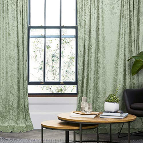 AK TRADING CO. 10 feet x 10 feet Panne Velvet Event Backdrop Drapes Curtains Panels with Rod Pockets - Wedding Ceremony Party Home Window Decorations - Sage Green - color: Sage Green