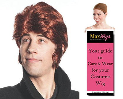 Handsome Prince Hans Auburn Fairytale Freeze Villain Halloween Costume Wig | Enigma Wigs Adult Synthetic Red Hairpiece for Stage Performances, Frozen Holiday Royal Theme Cosplay