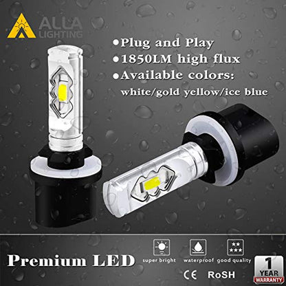 Alla Lighting 3800lm 899 880 LED Fog Light Bulbs, Super Bright PG13 Base 884 885 887 893 H27 H32, ETI 56-SMD (6000K Xenon White) - color: 6000K Xenon White