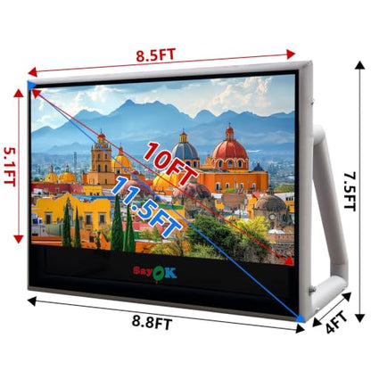 SAYOK 10FT(120IN) Inflatable Projector Screen, Movie Screen Outdoor | Quiet, Waterproof & Durable, High‑Quality TPU Material for World Cup, Ball Games, Outdoor Movies, Pool Parties Backyard