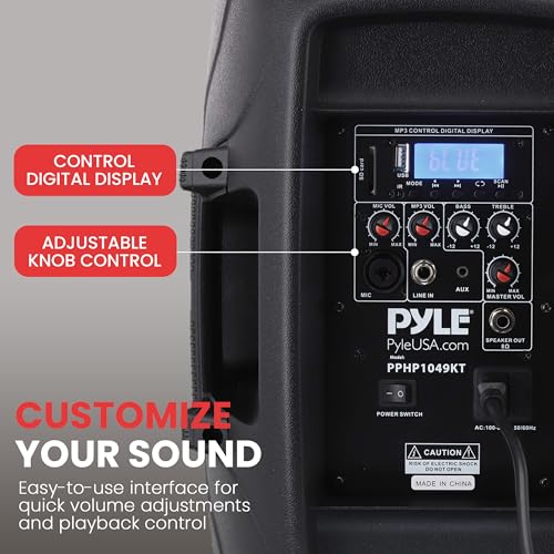 Wireless Portable PA Speaker System - 1000W High Powered Bluetooth Compatible Active + Passive Pair Outdoor Sound Speakers W/USB SD MP3 AUX - 35mm Mount, 2 Stand, Microphone, Remote - Pyle - size: 1000w