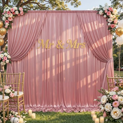 10x10ft Rose Gold Glitter Sequin Photo Backdrop Curtain for Parties - color: Rose Gold, size: 10 ft X 10 ft(2 Panels 5ft X 10ft)