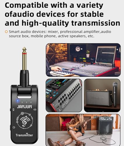 Wireless in Ear Monitor System 2.4G in-Ear Monitoring, Wireless IEM System with Transmitter Clip on Receiver Automatic Pairing in-Ear Monitoring forLive Performance Studio,Guitar,DJ