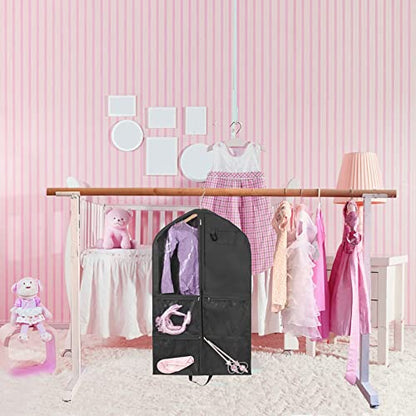 2 Pack Garment Bags for Travel Hanging Clothes,40inch Dance Bag,Dance Garment Bags For Dancers,Dance Competition Essentials,Dance Costume Garment bag For Kids Girls. - color: 2 Pack Black