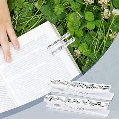 Bucherry 50 Pcs Music Gifts Music Sheet Clips Wooden Sheet Note Holder Clips for Musical Reading Stand Piano Guitar Violin Flute Instrument Player Musician Musical Graduation Teacher Student